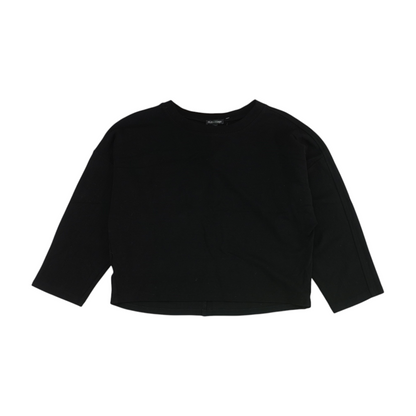 Black Solid Sweatshirt Pullover