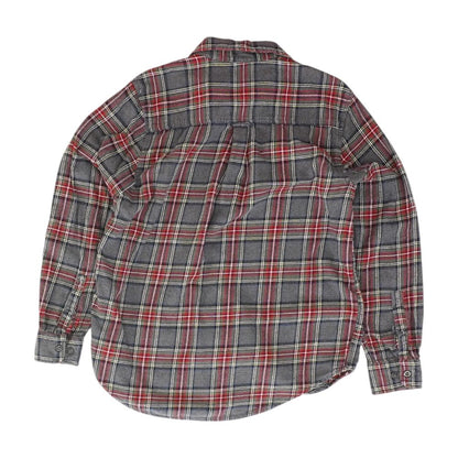 Gray Plaid Flannel Button Down