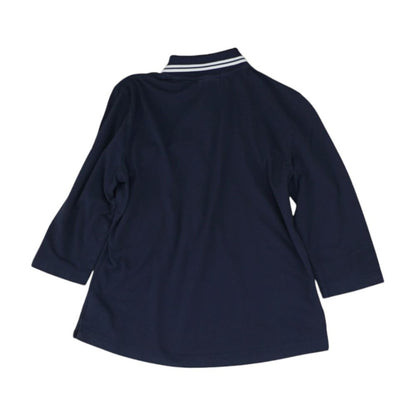 Navy Solid 3/4 Sleeve Blouse