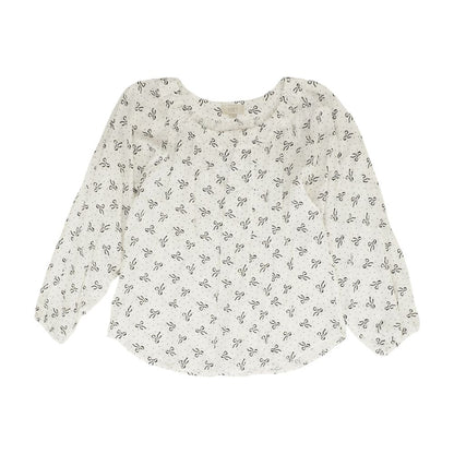 White Graphic Blouse