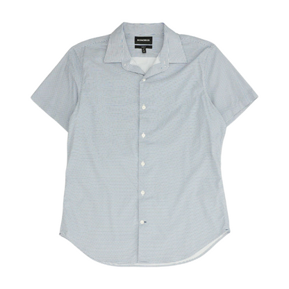 Blue Chevron Short Sleeve Button Down
