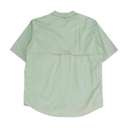 Green Solid Outdoor Button Down