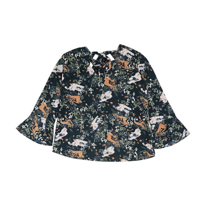 Navy Floral Blouse
