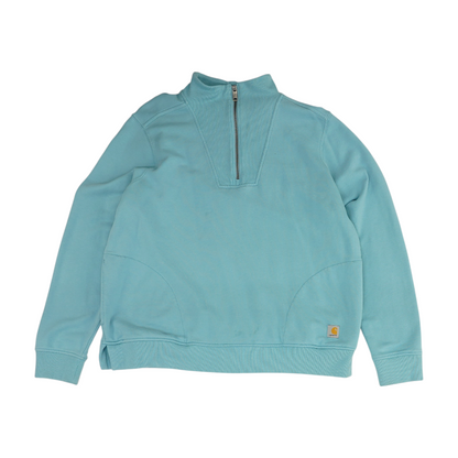 Blue Solid 1/4 Zip Pullover