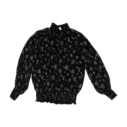 Black Graphic Blouse