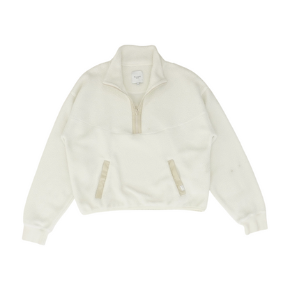 White Solid 1/4 Zip Pullover