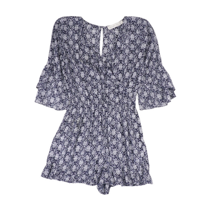 Navy Print Romper