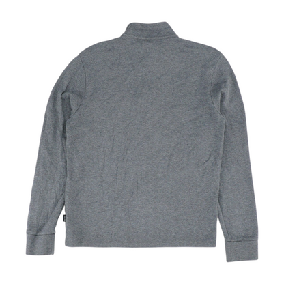 Gray Solid 1/4 Zip Pullover
