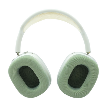 Silver AirPods Max (Lightning) Noise Cancelling Headphones With Green Earpads