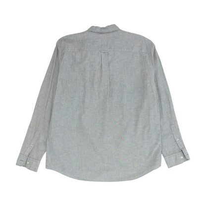 Gray Solid Long Sleeve Button Down