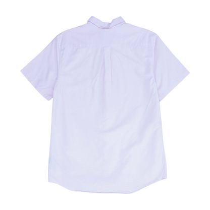 Pink Solid Short Sleeve Button Down