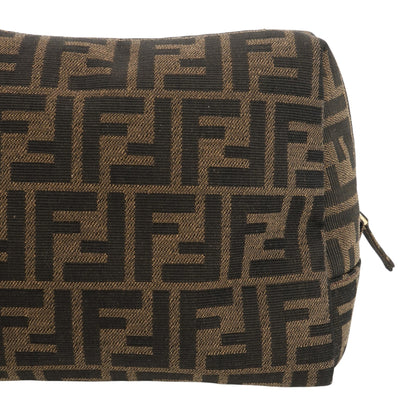 Brown & Tobacco Zucca FF Jacquard Medium Cosmetic Bag