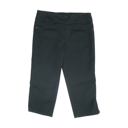 Black Solid Chino Capris