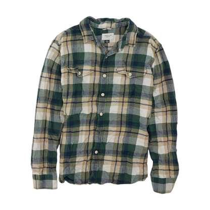 Green Plaid Flannel Button Down