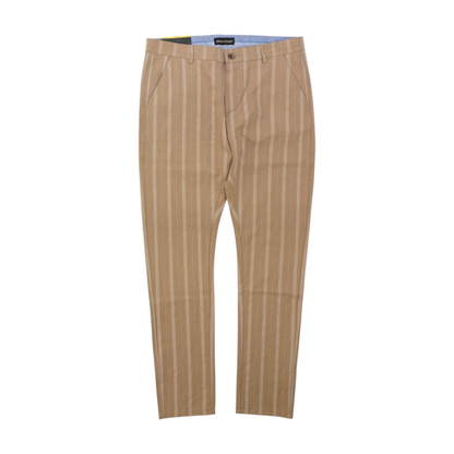 Khaki Striped Regular Pants