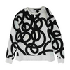 White Abstract Sweatshirt Pullover