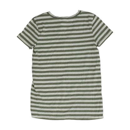 Green Striped V Neck T-Shirt