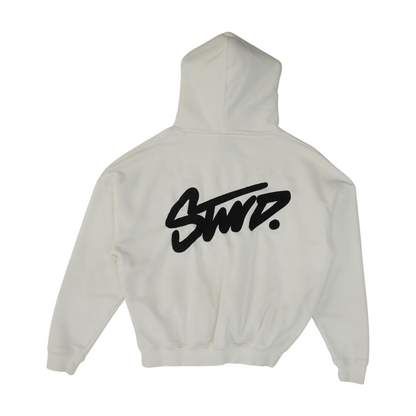 White Solid Hoodie Pullover