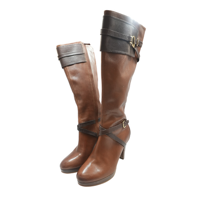 Brown Nike Air Tall Leather Platform Boots