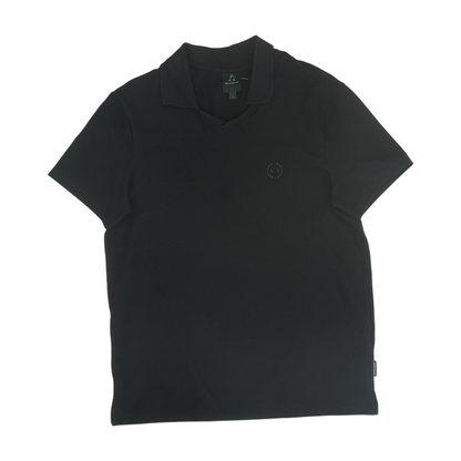 Black Solid Short Sleeve Polo