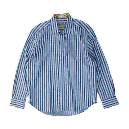 Blue Striped Long Sleeve Button Down
