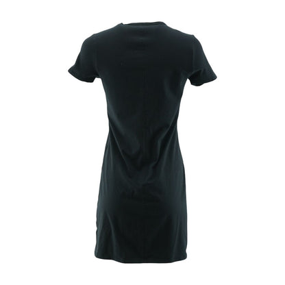 Black Solid Midi Dress