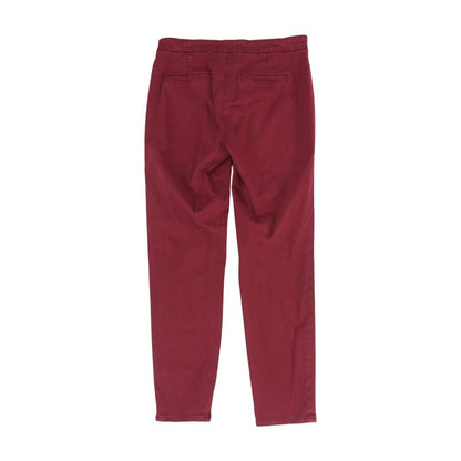 Maroon Solid Dress Pants