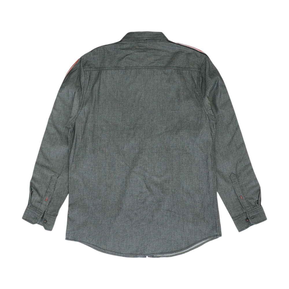 Black Solid Long Sleeve Button Down