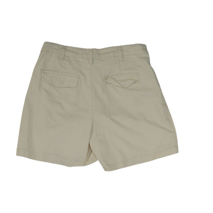 Beige Solid Denim Shorts