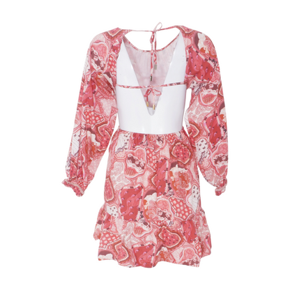 Pink Print Mini Dress