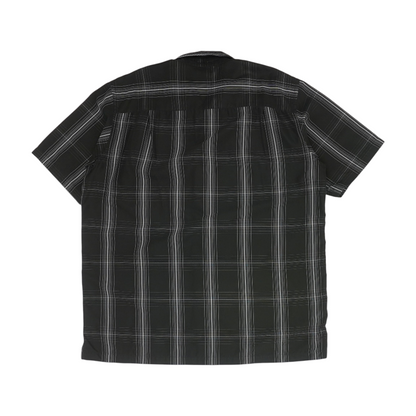 Black Plaid Short Sleeve Button Down
