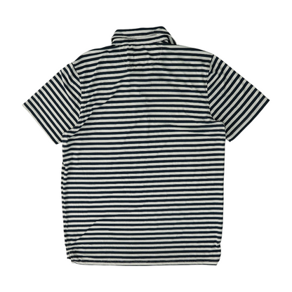 Navy Striped Short Sleeve Polo
