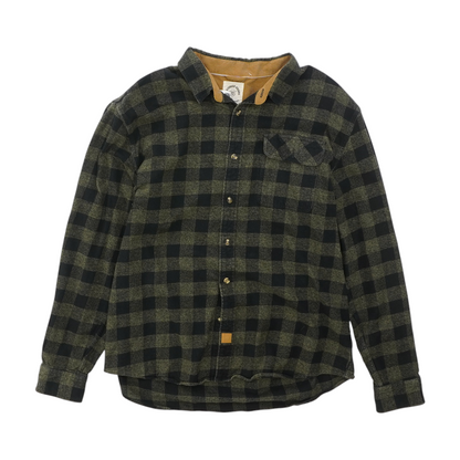 Green Check Flannel Button Down