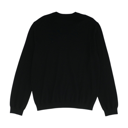 Black Solid Pullover Sweater