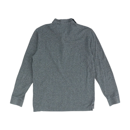 Gray Solid Long Sleeve Polo