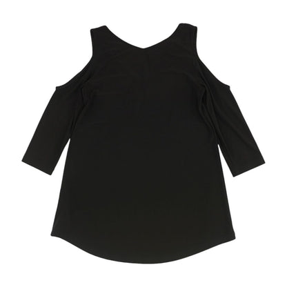 Black Solid Short Sleeve Blouse