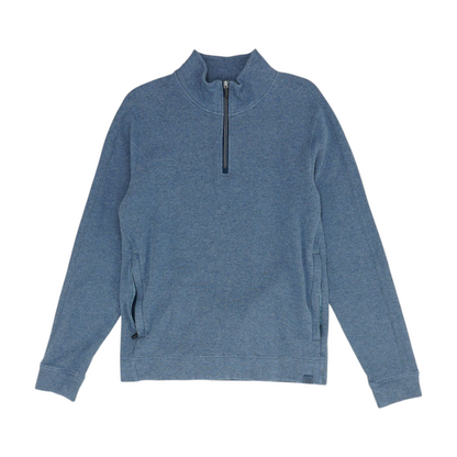 Blue Solid 1/4 Zip Pullover