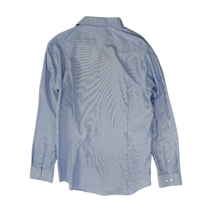 Blue Solid Long Sleeve Button Down