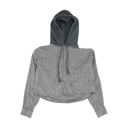 Gray Plaid Flannel Button Down