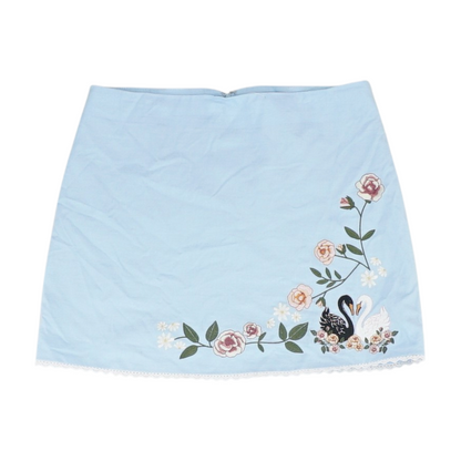 Blue Floral Mini Skirt
