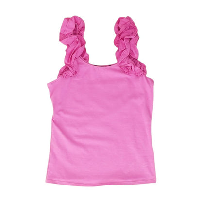 Pink Solid Sleeveless Blouse