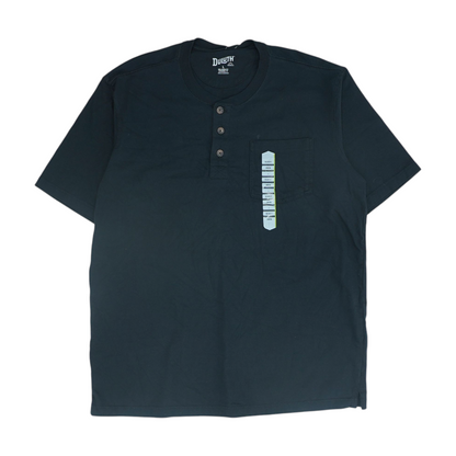 Black Solid Henley T-Shirt