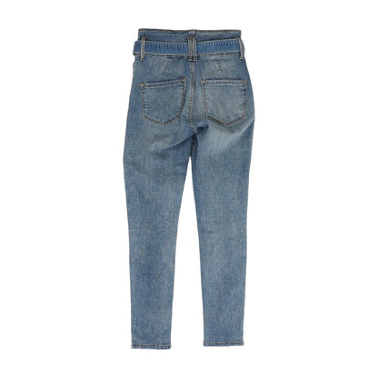 Blue Solid Low Rise Jeans
