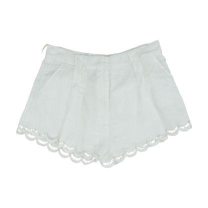 White Solid Chino Shorts