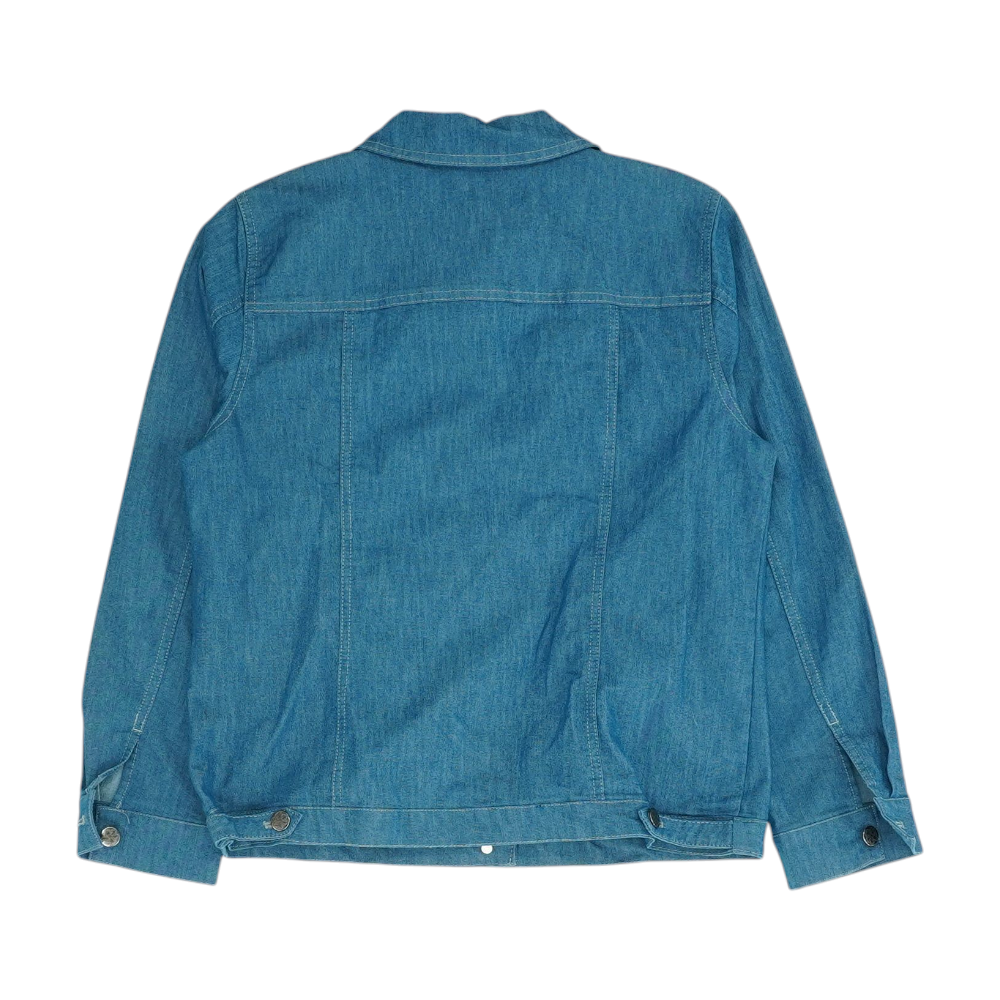 Blue Solid Denim Jacket