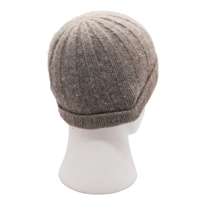 Gray Lightweight Textured Cashmere Beanie