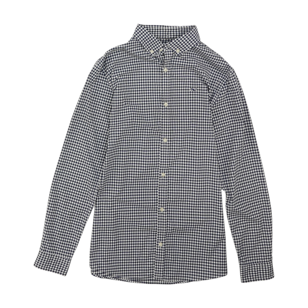 Navy Plaid Outdoor Button Down