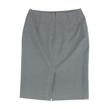 Gray Solid Midi Skirt