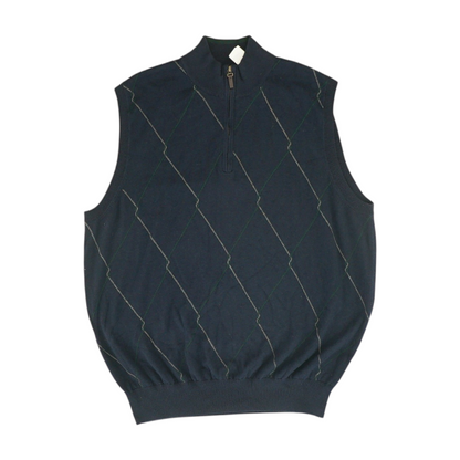 Navy Argyle Vest Sweater