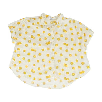 Beige Floral Button Down